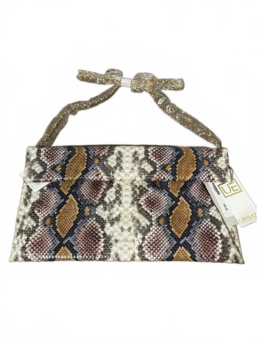 Urban Expressions Vegan Lizard-Print Clutch Shoulder Bag